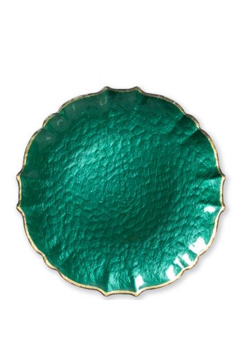 Vietri Baroque Glass Emerald Service Plate/Charger