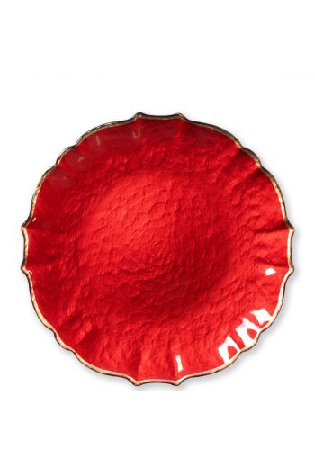 Vietri Baroque Glass Red Service Plate/Charger