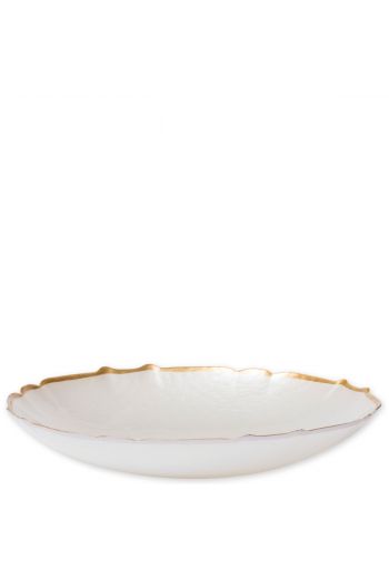 Vietri Baroque Glass White Large Bowl