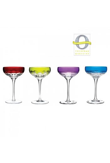Waterford Mixology Assorted Color Champagne Coupe, Set of 4