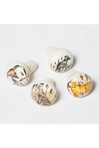 Vietri Wildlife Assorted Cork Stoppers - Set of 4