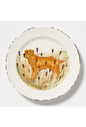Vietri Wildlife Hunting Dog Dinner Plate