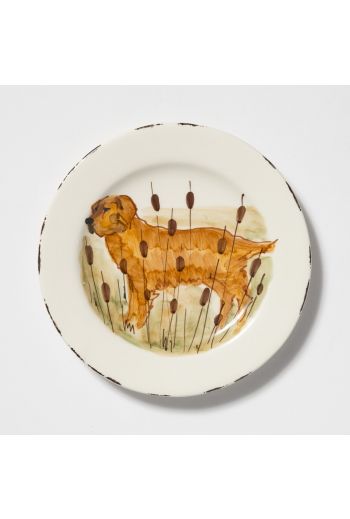 Vietri Wildlife Hunting Dog Salad Plate