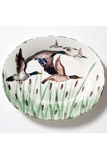 Vietri Wildlife Mallard Large Oval Platter