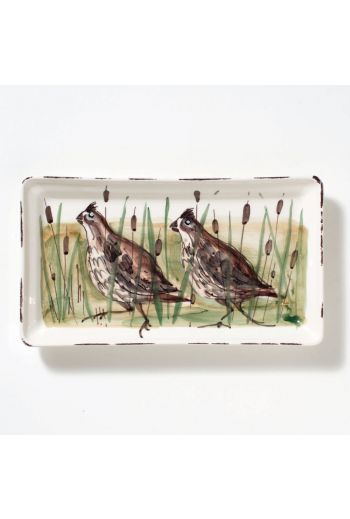 Vietri Wildlife Quail Rectangular Platter