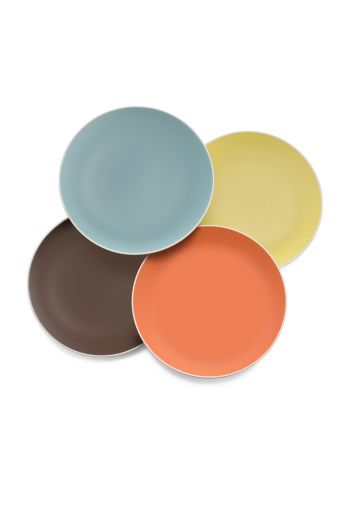 "Pop Colours Accent Plates, Set of 4 (Persimmon, Citron, Chocolate, Ocean)"